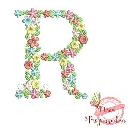 Matriz de Bordado Floral Letra R