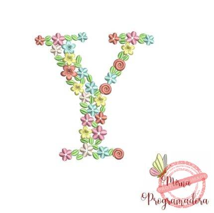 Matriz de Bordado Floral Letra Y