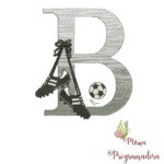 Matriz de Bordado Alfabeto Chuteira Bola - Imagem 7