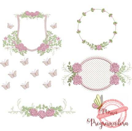 Matrizes de Bordados Coleção Moldura Flores
