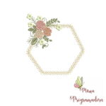 Matriz de Bordado - Moldura Flores Borboletas - Imagem 4