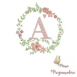 Matriz de Bordado Coleção Alfabeto Molduras Flores - Imagem 2