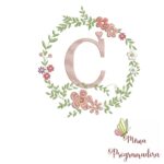 Matriz de Bordado Coleção Alfabeto Molduras Flores - Imagem 4