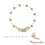 Matriz de bordado – Moldura Flores Raminhos