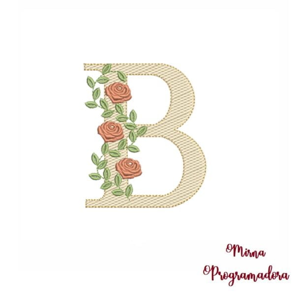 Matriz de Bordado - Alfabeto Rosas Raminhos - Image 3