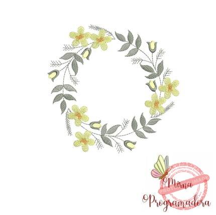 matriz-de-bordado-Moldura-flores
