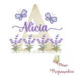Matriz de Bordado Coleção Moldura Raminho Flores Coleção arca de noe / Brinde: 200 nomes jardim lavanda - Imagem 22