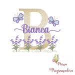 Matriz de Bordado Coleção Moldura Raminho Flores Coleção arca de noe / Brinde: 200 nomes jardim lavanda - Imagem 23