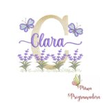 Matriz de Bordado Coleção Moldura Raminho Flores Coleção arca de noe / Brinde: 200 nomes jardim lavanda - Imagem 24