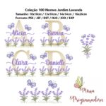 Matriz de Bordado Coleção Moldura Raminho Flores Coleção arca de noe / Brinde: 200 nomes jardim lavanda - Imagem 27