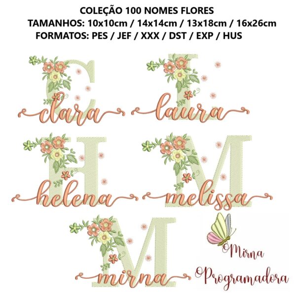 MATRIZ DE BORDADO COLEÇÃO ANJINHO E BATIZADO COLEÇÃO ALFABETO LEAOZINHO e BRINDE 230 NOMES FLORES - Image 7