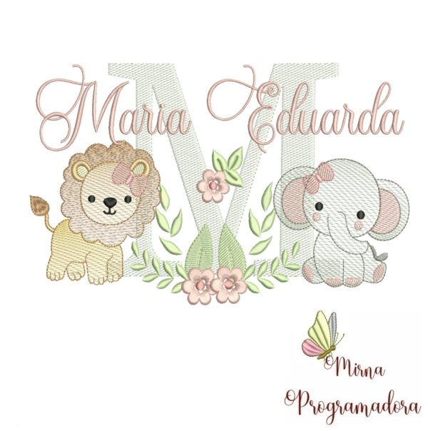 Matriz de Bordado Nomes Safari Menina - Image 7