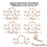 MATRIZ DE BORDADO 100 NOMES MOLDURA FLORES BORBOLETAS - Imagem 2