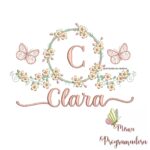 MATRIZ DE BORDADO 100 NOMES MOLDURA FLORES BORBOLETAS - Imagem 6
