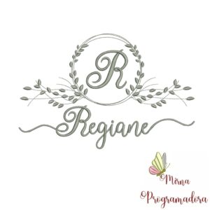 Matriz de Bordado Moldura Folha Regiane