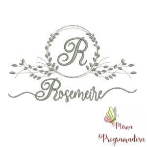 Matriz de Bordado Moldura Folha Rosemeire