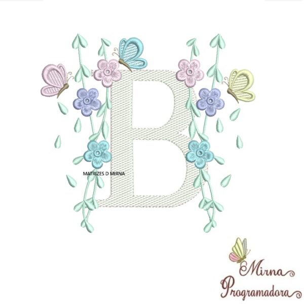 MATRIZ DE BORDADO ALFABETO FLORES BORBOLETAS - Imagem 4