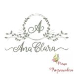 Matriz de Bordado Moldura Folha Nome Ana Clara