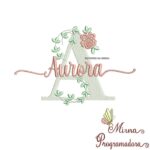 MATRIZ DE BORDADO COLECAO AS MAIS BELAS HISTORIAS / MOLDURA TAG REDONDA ALFABETO / BRINDE 100 NOMES FOLHAS E FLORES FEMININO E MASCULINO - Imagem 3