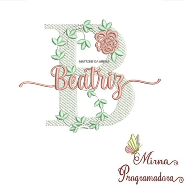 MATRIZ DE BORDADO COLEÇÃO 100 NOMES FOLHAS FLORES MASCULINO E FEMININO - Imagem 5