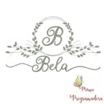 Matriz de Bordado Moldura Folha Nome Bela