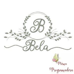 Matriz de Bordado Moldura Folha Nome Bela