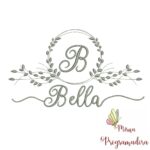 Matriz de Bordado Moldura Folha Nome Bella