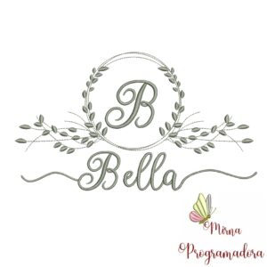 Matriz de Bordado Moldura Folha Nome Bella