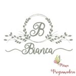 Matriz de Bordado Moldura Folha Nome Bianca