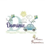 Matriz de Bordado Cenário Carro Nome Dominic