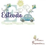 Matriz de Bordado Cenário Carro Nome Estevão