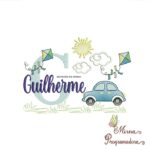 Matriz de Bordado Cenário Carro Nome Guilherme