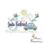 Matriz de Bordado Cenário Carro Nome João Gabriel