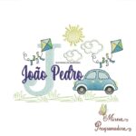 Matriz de Bordado Cenário Carro Nome João Pedro