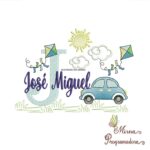 Matriz de Bordado Cenário Carro Nome José Miguel