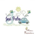 Matriz de Bordado Cenário Carro Nome José Pedro