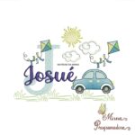 Matriz de Bordado Cenário Carro Nome Josué