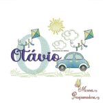 Matriz de Bordado Cenário Carro Nome Otávio
