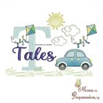 Matriz de Bordado Cenário Carro Nome Tales