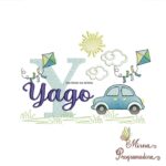 Matriz de Bordado Cenário Carro Nome Yago