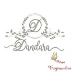 Matriz de Bordado Moldura Folha Nome Dandara