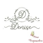 Matriz de Bordado Moldura Folha Nome Denise