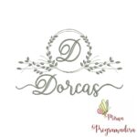 Matriz de Bordado Moldura Folha Nome Dorcas