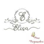 Matriz de Bordado Moldura Folha Elisa