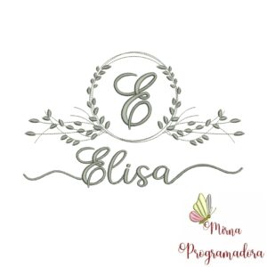Matriz de Bordado Moldura Folha Elisa