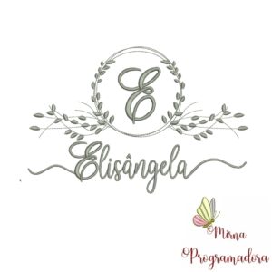Matriz de Bordado Moldura Folha Elisângela