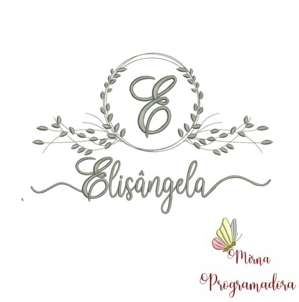 Matriz de Bordado Moldura Folha Elisângela