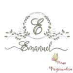 Matriz de Bordado Moldura Folha Emanuel