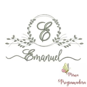 Matriz de Bordado Moldura Folha Emanuel