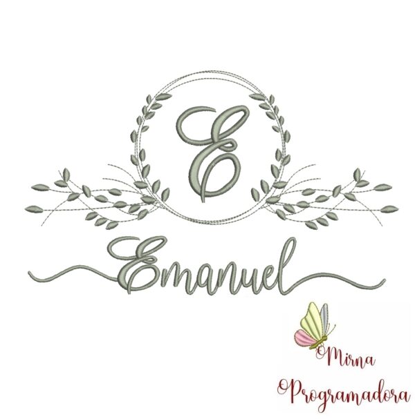 Matriz de Bordado Moldura Folha Emanuel